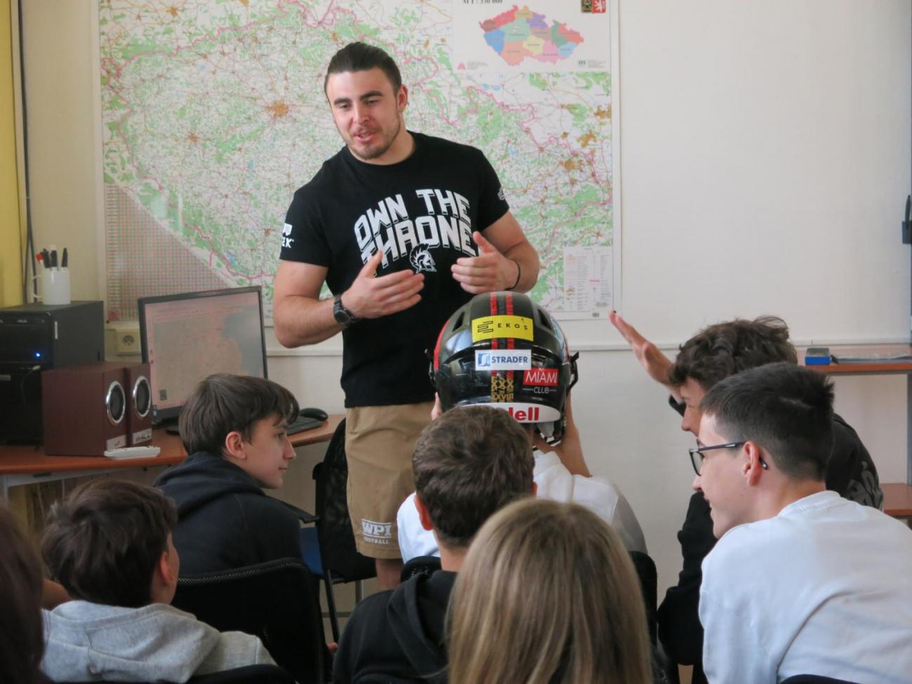 Beseda s hráčem amerického fotbalu