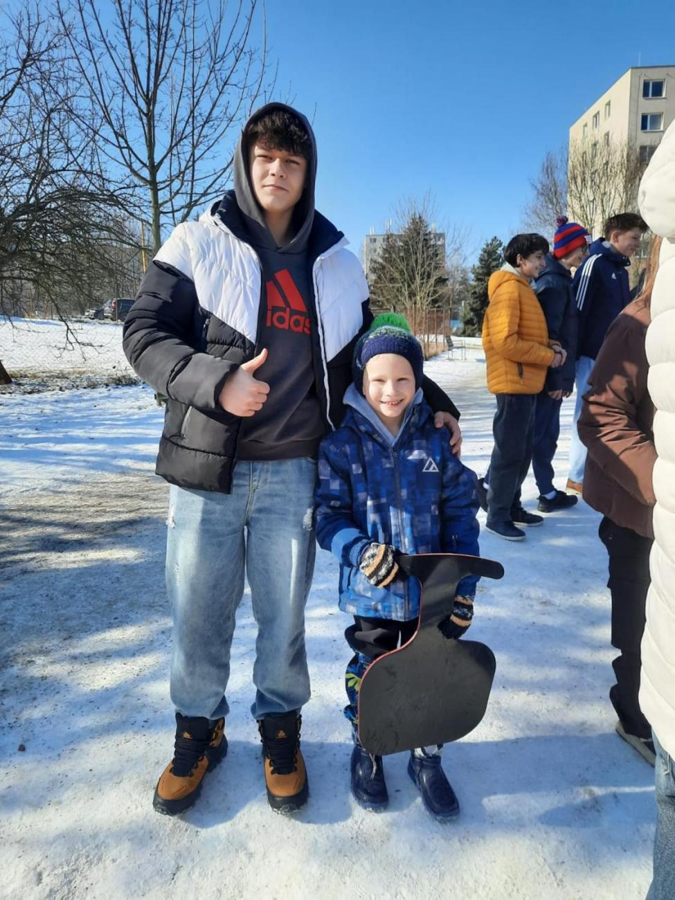 1.C – Sněhové radovánky s deváťáky