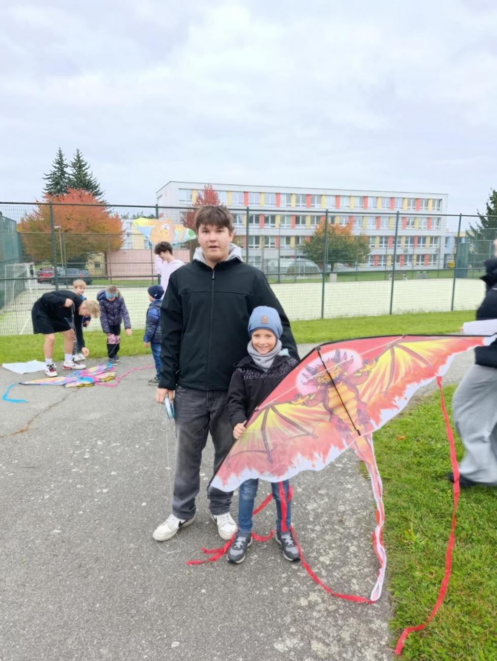 Pouštění draků s deváťáky  1.C