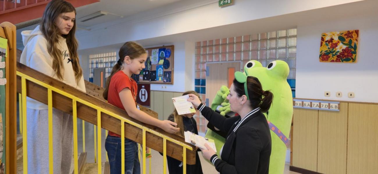 Žabák Cvaky Cvak navštívil naši školu