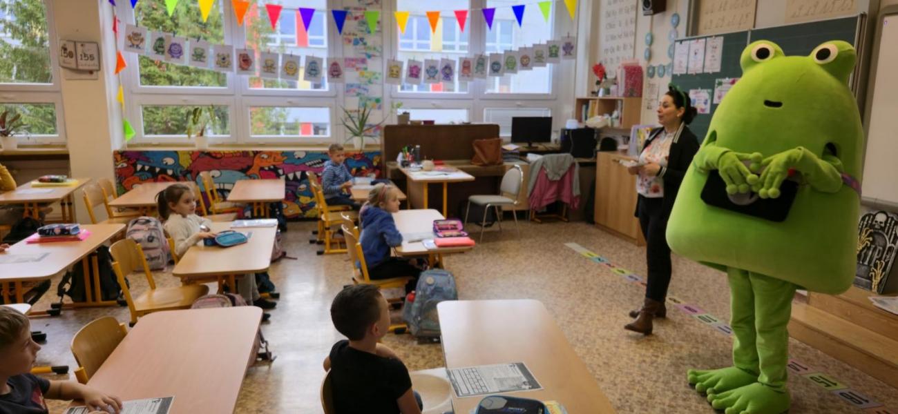 Žabák Cvaky Cvak navštívil naši školu