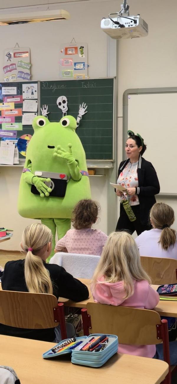 Žabák Cvaky Cvak navštívil naši školu