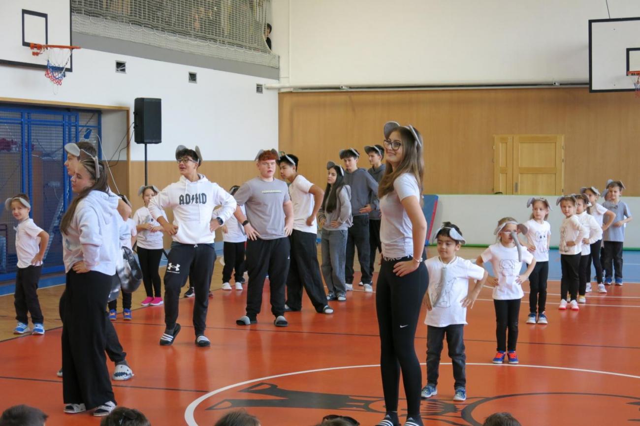 Vystoupení v tělocvičně v rámci 32. Veletrhu zdraví