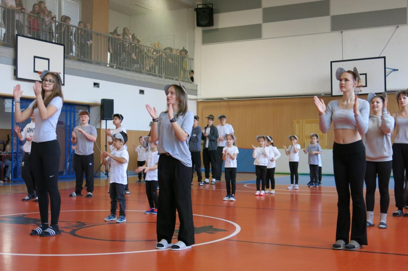 Vystoupení v tělocvičně v rámci 32. Veletrhu zdraví