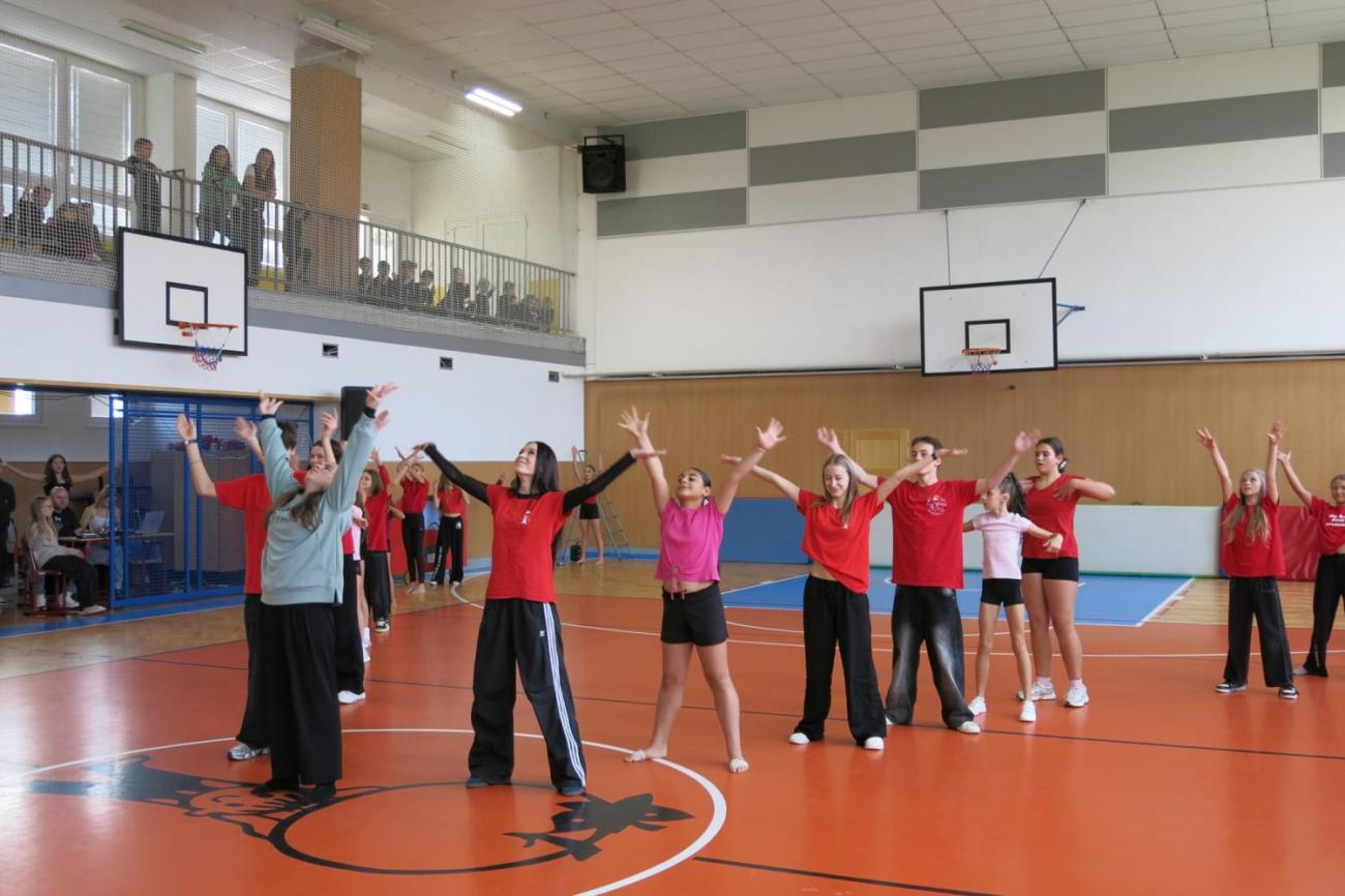 Vystoupení v tělocvičně v rámci 32. Veletrhu zdraví