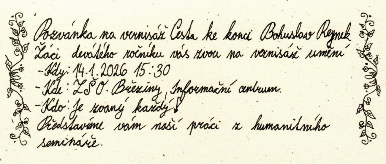 Pozvánka na vernisáž